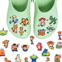 Mesuca Cartoon Toys Space Cowboy Alien PVC Shoe Charms for Clogs Cute Character Buttons Removable DIY Decoration Accessories