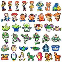 Mesuca Cartoon Toys Space Cowboy Alien PVC Shoe Charms for Clogs Cute Character Buttons Removable DIY Decoration Accessories