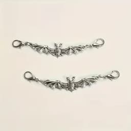 2pcs/set Gothic Alloy Bat Shoe Lace Buckle Charms, DIY Shoe Accessories, Shoe and Boot Decoration