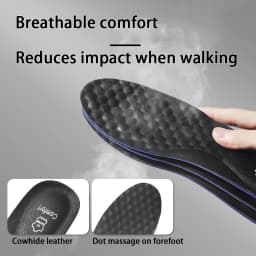 Leather Breathable Insoles Arch Support Orthopedic Insole Shock Absorbing Sole Men Sneakers Leather Shoes Insoles 2pcs/4pcs