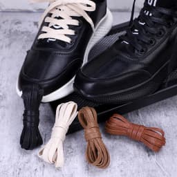 1 Pair 0.8 CM Waxed Cotton Width Flat Waterproof Shoe Laces Unisex Shoelaces Boots Casual Sneakers Shoelace Leather Shoe Lace