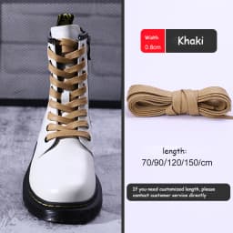1 Pair 0.8 CM Waxed Cotton Width Flat Waterproof Shoe Laces Unisex Shoelaces Boots Casual Sneakers Shoelace Leather Shoe Lace