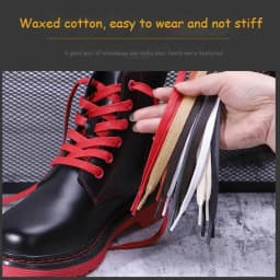 1 Pair 0.8 CM Waxed Cotton Width Flat Waterproof Shoe Laces Unisex Shoelaces Boots Casual Sneakers Shoelace Leather Shoe Lace
