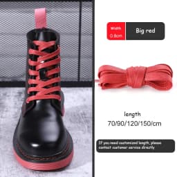1 Pair 0.8 CM Waxed Cotton Width Flat Waterproof Shoe Laces Unisex Shoelaces Boots Casual Sneakers Shoelace Leather Shoe Lace
