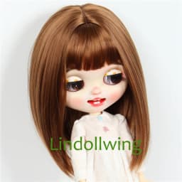 9-10 inch Blyth Wig Short Straight Brown Hair