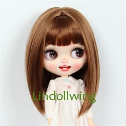 9-10 inch Blyth Wig Short Straight Brown Hair