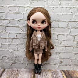New Handmade Vintage Gird Suit Coat Tube Top and Skirt Clothes for Blyth Azone OB24 Licca Doll Outfits Accessories