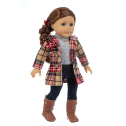 3pcs In 1, Plaid suit Fit For American Girl Doll 18 Inch Doll Clothes , Shoes are not included.