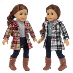 3pcs In 1, Plaid suit Fit For American Girl Doll 18 Inch Doll Clothes , Shoes are not included.