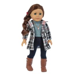 3pcs In 1, Plaid suit Fit For American Girl Doll 18 Inch Doll Clothes , Shoes are not included.