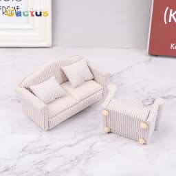 1:12 Dollhouse Mini Furniture Sofa with Pillow For Doll House Kids Pretend Play DIY Decor Accessories