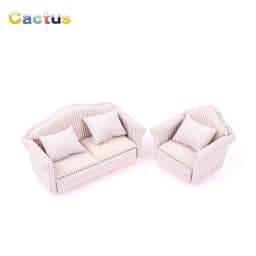 1:12 Dollhouse Mini Furniture Sofa with Pillow For Doll House Kids Pretend Play DIY Decor Accessories