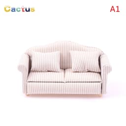 1:12 Dollhouse Mini Furniture Sofa with Pillow For Doll House Kids Pretend Play DIY Decor Accessories