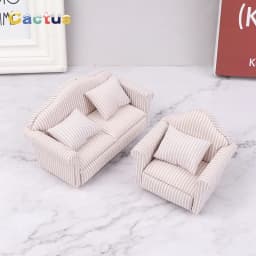 1:12 Dollhouse Mini Furniture Sofa with Pillow For Doll House Kids Pretend Play DIY Decor Accessories