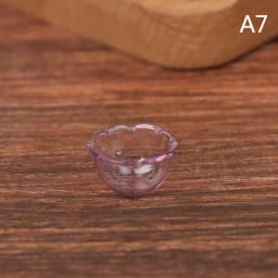 1:12 Dollhouse Miniature Glass Fruit Bowl Salad Bowl Glass Candy Jar Simulation Candy Bottle Bell Glass For Kitchen Accessories
