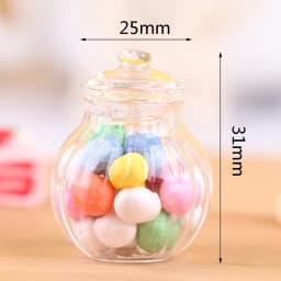 1:12 Dollhouse Miniature Glass Fruit Bowl Salad Bowl Glass Candy Jar Simulation Candy Bottle Bell Glass For Kitchen Accessories