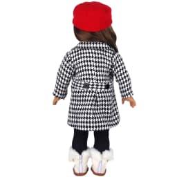Winter Warm Doll Clothes Outfit For American 18 Inch Girl& 43Cm Baby New Born Doll Shoes Grid Coat Suit For Generation Toy Girl