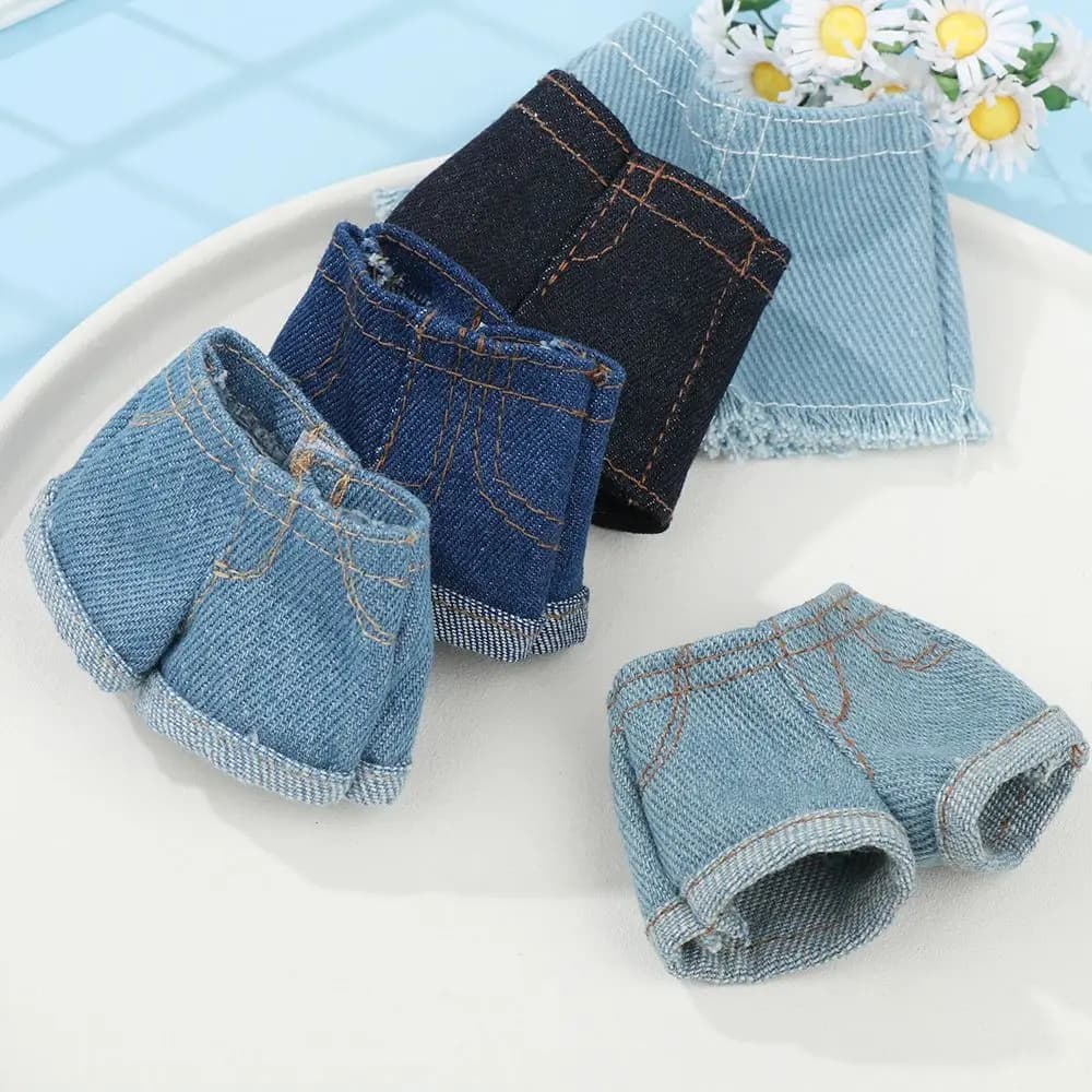 Multi Style Denim 11.5"Jeans Bottoms Shorts For Doll Clothes Outfits Short Pants For Blythe 1/6 Dolls Accessories