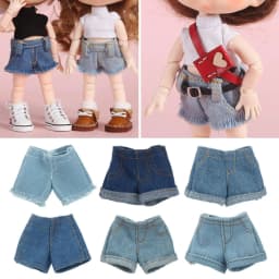 Multi Style Denim 11.5"Jeans Bottoms Shorts For Doll Clothes Outfits Short Pants For Blythe 1/6 Dolls Accessories