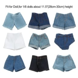 Multi Style Denim 11.5"Jeans Bottoms Shorts For Doll Clothes Outfits Short Pants For Blythe 1/6 Dolls Accessories