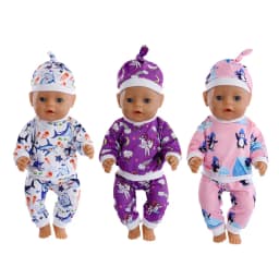 Doll Clothes for 17 Inch Dolls Overalls New Born Baby Doll Outfit with Hat Fit 40-43cm Doll Girl Accessories Gift