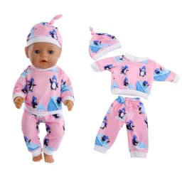 Doll Clothes for 17 Inch Dolls Overalls New Born Baby Doll Outfit with Hat Fit 40-43cm Doll Girl Accessories Gift