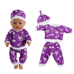 Doll Clothes for 17 Inch Dolls Overalls New Born Baby Doll Outfit with Hat Fit 40-43cm Doll Girl Accessories Gift
