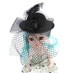1Pcs 7cm Doll Fashion Lady Bowler Hat Vintage Dolls Clothes doll house mini Simulation Black Mesh Hat Model Kid Toy Accessories