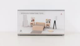 Modern dollhouse furniture kitchen wood miniature bathroom bedroom dolls house kitchen items table and chairs baby accessories