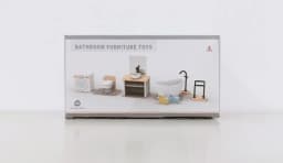 Modern dollhouse furniture kitchen wood miniature bathroom bedroom dolls house kitchen items table and chairs baby accessories