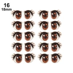 10Pairs Long Eyelashes Cute Love Cartoon Eyes Stickers Anime Figurine Doll Face Organ Paster Clay Decals DIY Doll Accessories