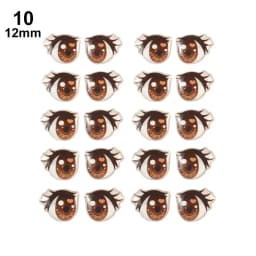 10Pairs Long Eyelashes Cute Love Cartoon Eyes Stickers Anime Figurine Doll Face Organ Paster Clay Decals DIY Doll Accessories