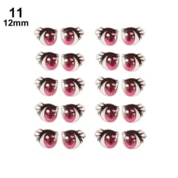 10Pairs Long Eyelashes Cute Love Cartoon Eyes Stickers Anime Figurine Doll Face Organ Paster Clay Decals DIY Doll Accessories