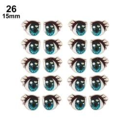 10Pairs Long Eyelashes Cute Love Cartoon Eyes Stickers Anime Figurine Doll Face Organ Paster Clay Decals DIY Doll Accessories