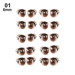 10Pairs Long Eyelashes Cute Love Cartoon Eyes Stickers Anime Figurine Doll Face Organ Paster Clay Decals DIY Doll Accessories
