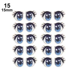 10Pairs Long Eyelashes Cute Love Cartoon Eyes Stickers Anime Figurine Doll Face Organ Paster Clay Decals DIY Doll Accessories