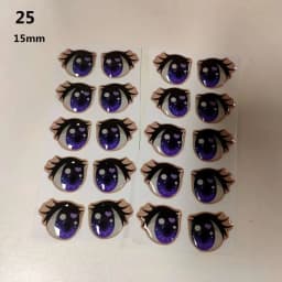 10Pairs Long Eyelashes Cute Love Cartoon Eyes Stickers Anime Figurine Doll Face Organ Paster Clay Decals DIY Doll Accessories