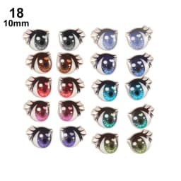 10Pairs Long Eyelashes Cute Love Cartoon Eyes Stickers Anime Figurine Doll Face Organ Paster Clay Decals DIY Doll Accessories