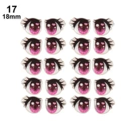10Pairs Long Eyelashes Cute Love Cartoon Eyes Stickers Anime Figurine Doll Face Organ Paster Clay Decals DIY Doll Accessories