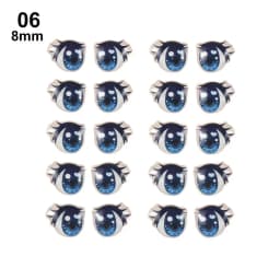 10Pairs Long Eyelashes Cute Love Cartoon Eyes Stickers Anime Figurine Doll Face Organ Paster Clay Decals DIY Doll Accessories