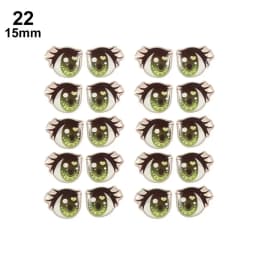 10Pairs Long Eyelashes Cute Love Cartoon Eyes Stickers Anime Figurine Doll Face Organ Paster Clay Decals DIY Doll Accessories
