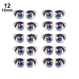 10Pairs Long Eyelashes Cute Love Cartoon Eyes Stickers Anime Figurine Doll Face Organ Paster Clay Decals DIY Doll Accessories