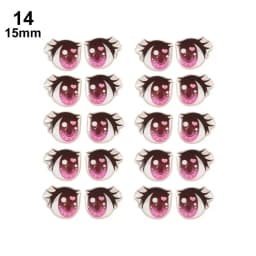 10Pairs Long Eyelashes Cute Love Cartoon Eyes Stickers Anime Figurine Doll Face Organ Paster Clay Decals DIY Doll Accessories