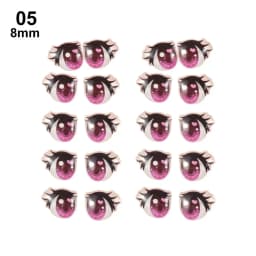 10Pairs Long Eyelashes Cute Love Cartoon Eyes Stickers Anime Figurine Doll Face Organ Paster Clay Decals DIY Doll Accessories