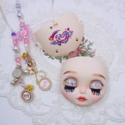ICY DBS Blyth 1/6 Hand Painted Makeup Panel White frosted Skin with Screws and Cute String DIY Toy SD