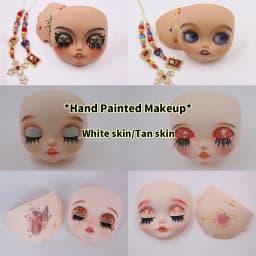 ICY DBS Blyth 1/6 Hand Painted Makeup Panel White frosted Skin with Screws and Cute String DIY Toy SD