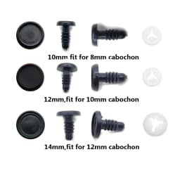 20pcs/lot Glass Cabochon Base Setting Tray for Diy Safety Eyes Making Crafts Handmade Doll Accessories