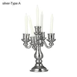 1:12 Scale Miniature Candlesticks Candelabra Dollhouse Candles Furniture Toy Pretend Play Doll House Decoration Accessories