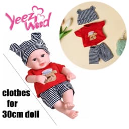 Yeezwood Doll Clothes for 12inch 30cm Reborn Baby Doll Newborn Baby Dolls Dress Up DIY Dolls Accessories Cute Outfits Set