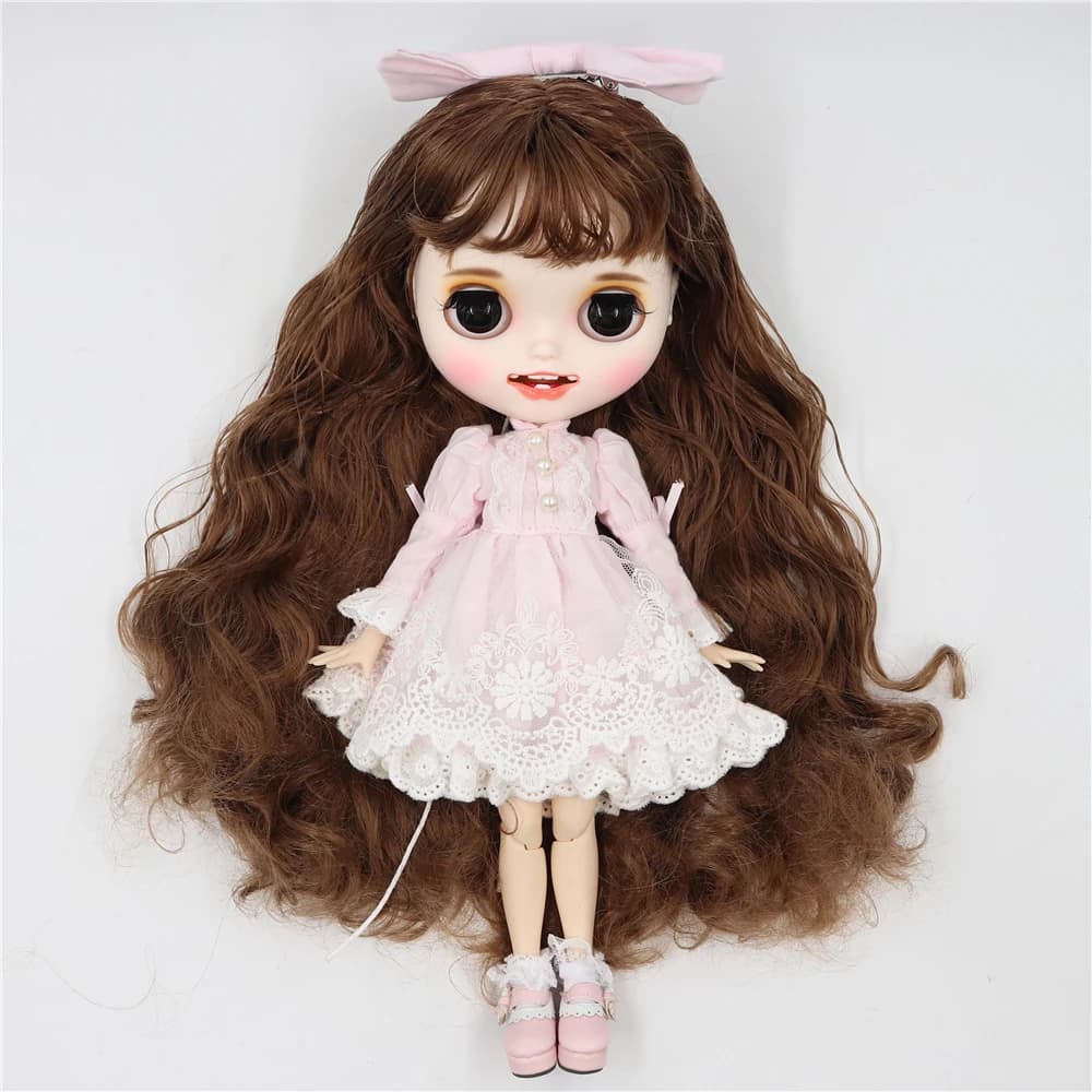 ICY DBS Blyth Doll Licca Body Lace Dress Bow Knot Pink Green Princess Suit Anime Outfits